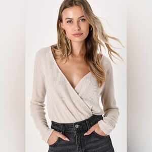 Feel it Still Ivory Knit Sweater Bodysuit